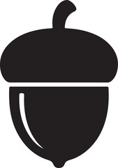 Fototapeta premium Acorn or oaknut seed flat vector icon for nature apps and websites