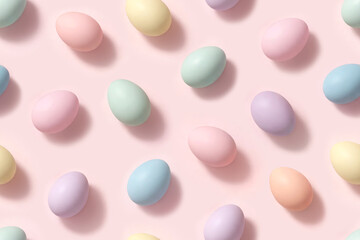 Сolorful Easter eggs seamless pattern in soft festive pastel colors. luxurious seasonal background ideal for holiday packaging, spring decorations and cheerful marketing designs.