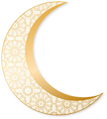 Crescent Moon with Islamic Pattern