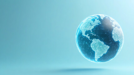 A digital representation of the Earth, showcasing global connectivity and technological advancement in a modern design.