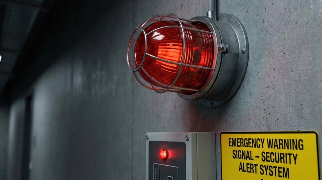 Red alarm light wall emergency warning signal security alert system
