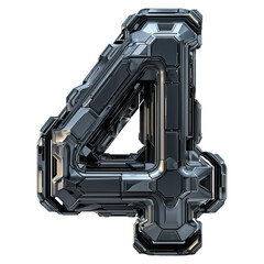 number  4 of digital hardware concept 