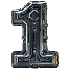 number  1 of digital hardware concept 