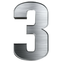 3d silver number 3