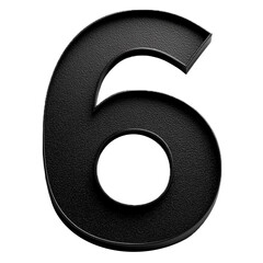 3d number 6 in black