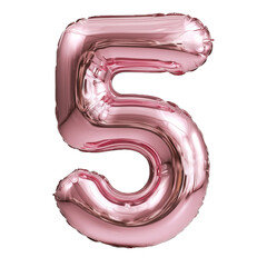 pink balloon number 5