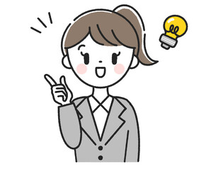 アイデアをひらめいた女性社員