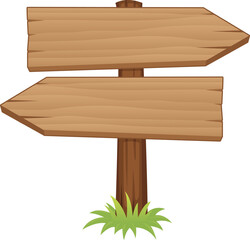 Wooden Direction Sign Cartoon Arrow Boards Rustic Wood Signpost © sararoom