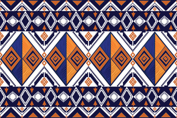 Fototapeta premium Seamless geometric tribal ethnic textile pattern vector