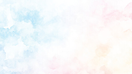 Delicate blue watercolor gradient fading from white creates a soft and subtle background