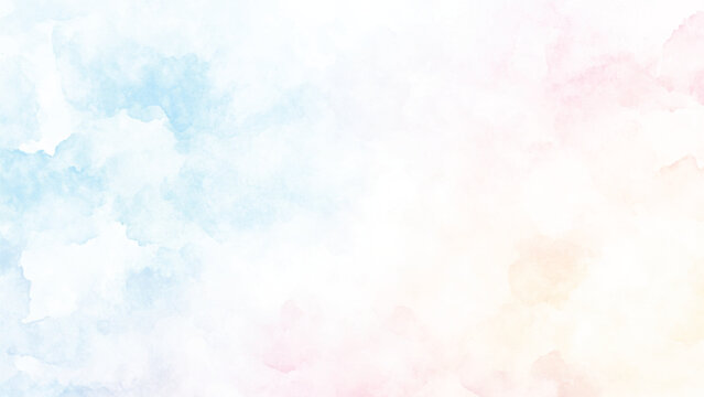 Delicate blue watercolor gradient fading from white creates a soft and subtle background