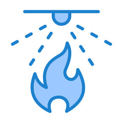 Obraz premium Fire Suppression Icon - Blue Style