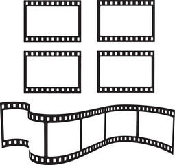 Obraz premium Black strip on white background also transparent background cinema filmstrips