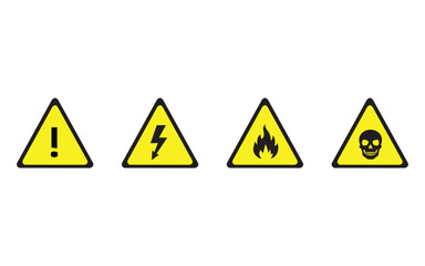 Warning signs for hazardous conditions and safety alerts