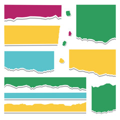 Vibrant colorful banners and labels for modern design projects