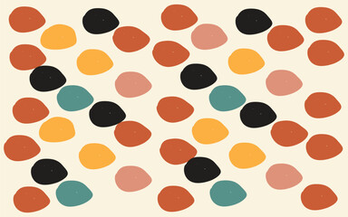 Vibrant colorful dots pattern on cream background