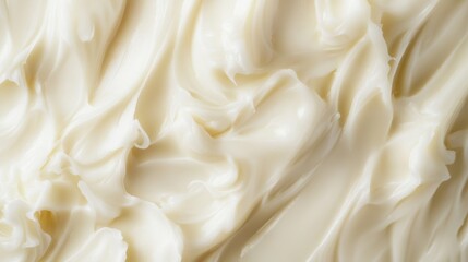 Naklejka na ściany i meble Close up view of organic shea butter with textured background showing soft waves in natural light