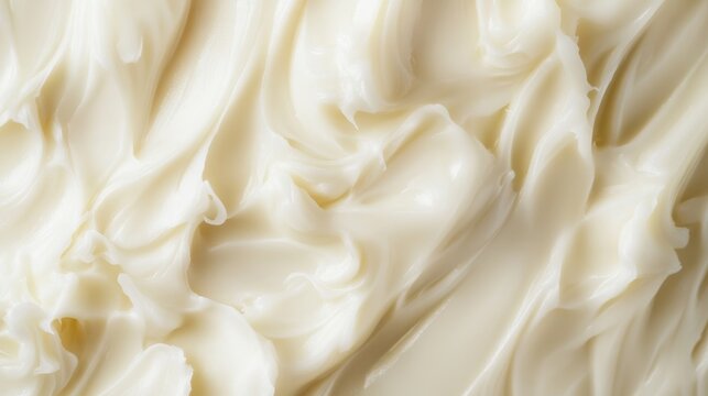 Close up view of organic shea butter with textured background showing soft waves in natural light