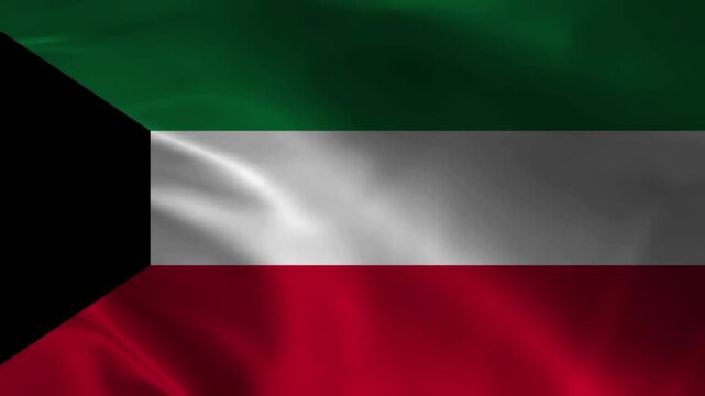 Waving National Flag of Kuwait realistic waving fabric flag of kuwait, 3D render