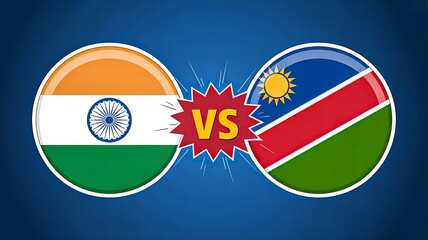 Obraz premium India vs namibia sports match banner with national flags 