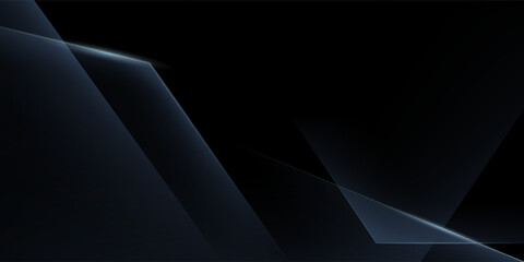 Modern black and blue abstract background. Minimalist. Color gradient. Dark. Geometric shapes. 3D effect. Lines, stripes, triangles.