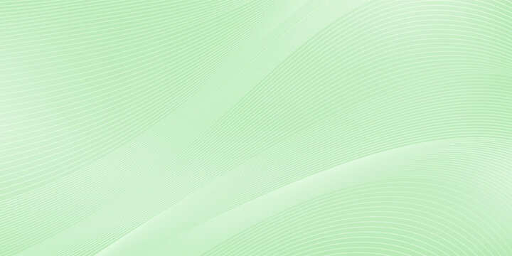 Abstract light green background with smooth flowing wavy lines and subtle gradient texture.eps10
