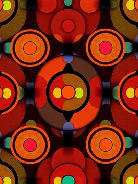 Geometric pattern featuring interlocking circles and hexagons, modern, design