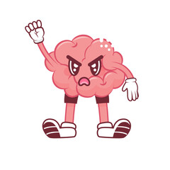 Funny Brain Mascot with Expressions