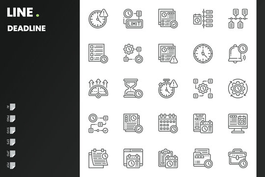 Deadline Icon pack for your website, mobile, presentation, and logo design. Deadline Icon outline design. Vector graphics illustration and editable stroke.