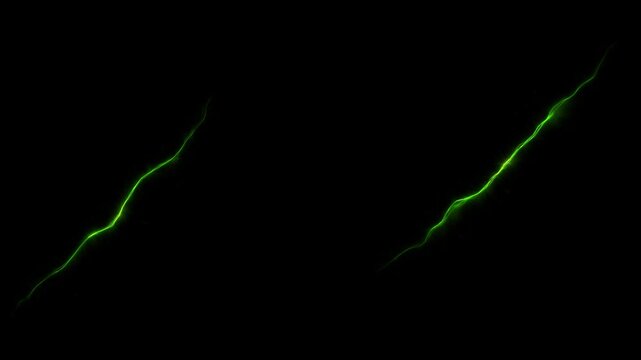 Green Plasma Two Diagonal Lines Loop Alpha Background Animation
