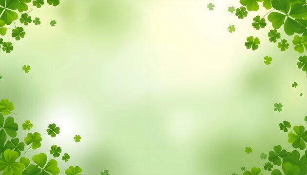 A vibrant green background with shamrocks scattered around the edges, perfect for St. Patrick's Day designs
