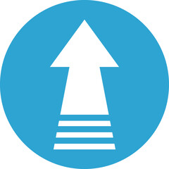 上昇矢印　ボタン　青