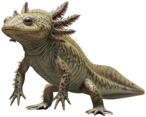 Mottled Axolotl with External Gills Aquatic Pet