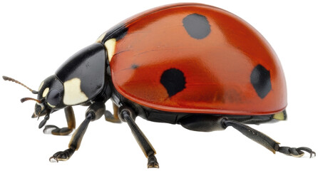 Vibrant Red Ladybug Against Neutral Background