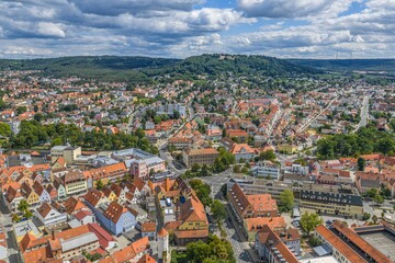 Fototapeta premium Ausblick auf Neumarkt in der Oberpfalz in der Metropolregion Nürnberg im Sommer
