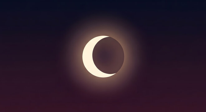 Solar Eclipse Moon Shadow on Sun, Dramatic Celestial Alignment with Glowing Corona, Dark Space Background, Astronomical Phenomenon Illustration