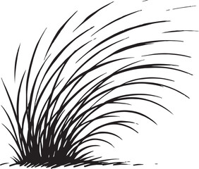 Obraz premium Windblown grass vector illustration sketch showing movement in field plants for dynamic nature art