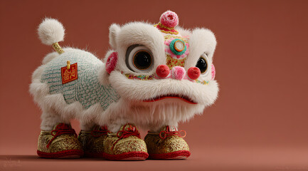 Plush lion dance doll
