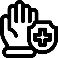 Obraz premium gloves line icon. Clean and minimalist vector icon for websites, mobile apps, presentations, and logos. Fully scalable and customizable for any project.