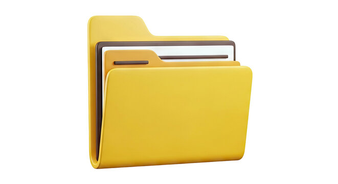 3D Render of a Yellow Folder Icon