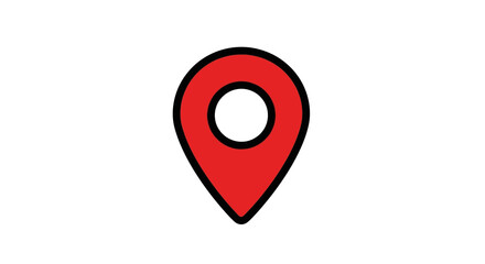 Close-up of a red map pin icon on a white background