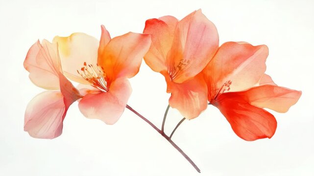 A beautiful painting of red orchids in bloom.