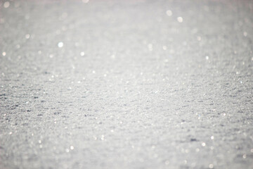 Obraz premium Fresh clean snow texture closeup, winter background with ice crystals.