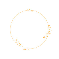 Elegant Gold Floral Circle Frame