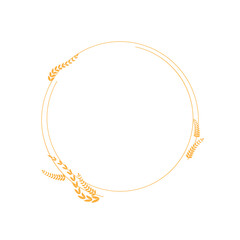 Elegant Gold Floral Circle Frame