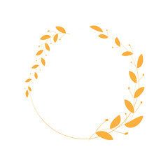 Elegant Gold Floral Circle Frame