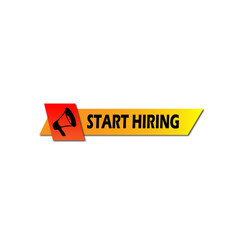 Start Hiring Now Button with Icon &ndash; yellow Red gradient Call to Action Web Button PNG transparent  Background