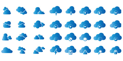 Obraz premium Cloud computing icon. Line, glyph and filled outline colorful version, abstract cloud outline and filled vector sign. Cloud icon. Vector illustration.