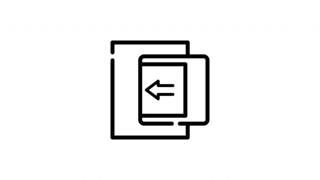 Arrow pointing left in a square and a frame, ideal for website navigation, backward icon, directional cues, and infographic design.

