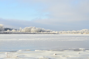 winter landscape with snow